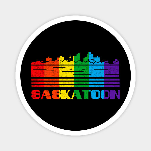 Saskatoon Pride Shirt Saskatoon LGBT Gift LGBTQ Supporter Tee Pride Month Rainbow Pride Parade Magnet by NickDezArts